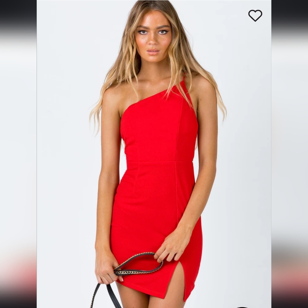 Princess Polly Red one shoulder mini dress